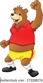 cute bear wearing sports clothes