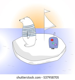 Cute bear went on a trip to warmer climes.