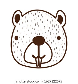 cute bear wild animal character icon vector illustration design