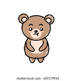 cute bear wild animal with face expression