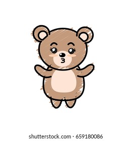 cute bear wild animal with face expression