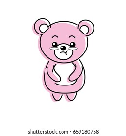 cute bear wild animal with face expression