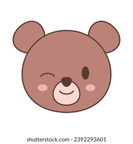 ilustración vectorial de expresión de oso lindo aislado