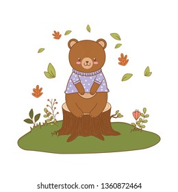 cute bear woodland character