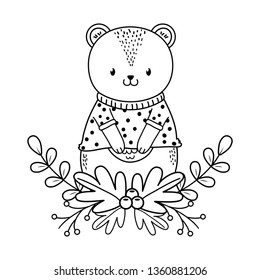 cute bear woodland character