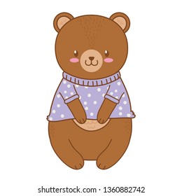 cute bear woodland character