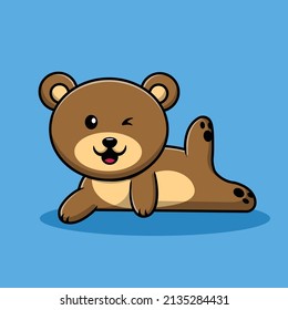 Cute Bear Yoga Cartoon Vector Icon Illustration. Animal Sport Icon Concept Isolated Premium Vector. Flat Cartoon Style