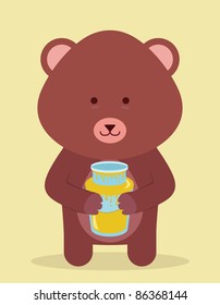 cute beard holding honey