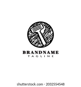 cute beard trimmer logo icon design template modern vector illustration