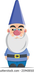 Cute bearded garden gnome standing