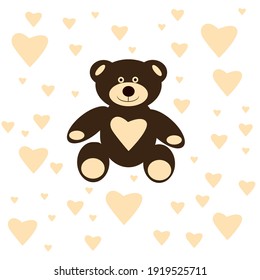 lindo oso, ilustración de vector dibujada a mano. Se puede usar para diseño de camisetas para niños, diseño de impresión de moda, camiseta, ropa para niños, diseño textil, tarjeta de saludo de celebración, tarjeta de invitación
