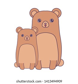 cute bears animals isolated icon