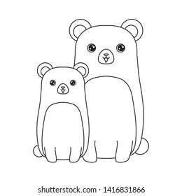 cute bears animals isolated icon