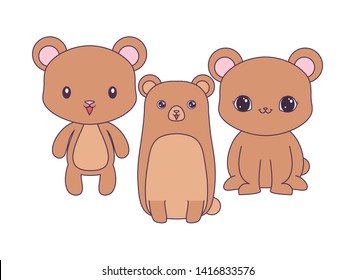 cute bears animals isolated icon