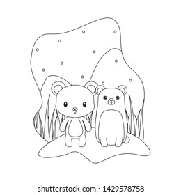 cute bears animals isolated icon