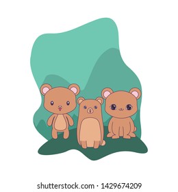 cute bears animals isolated icon