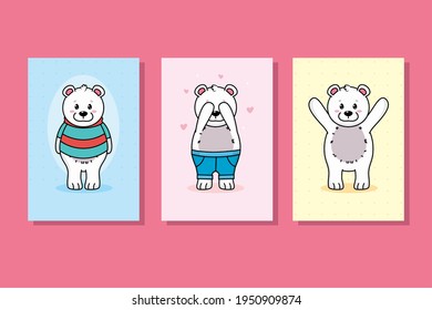 cute bears collection on background