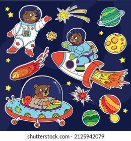 The cute bears in the cosmos