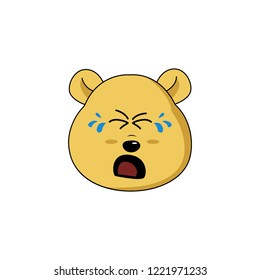 cute bear's expression crying