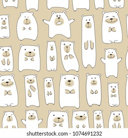Cute bears family, seamless pattern for your design