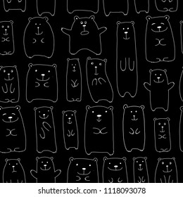 Cute bears family, seamless pattern for your design