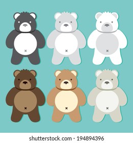 Cute bears gang vector illustration.
