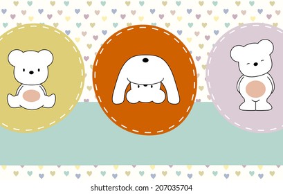 cute bears, greeting card