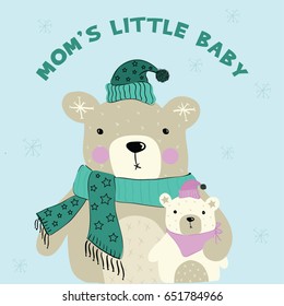 cute bears illustration vector for print