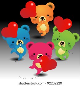Cute Bears keeps the balloon