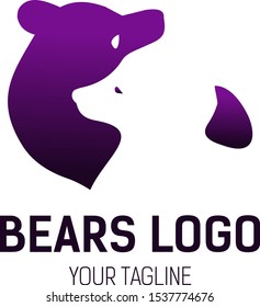 cute bears logo negative space