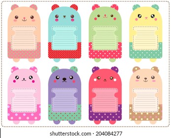 Cute bears note set