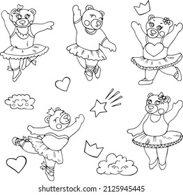 The cute bears. Page coloring book for toddler