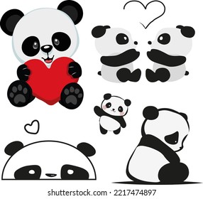 süße Bären und Pandas, Vektorgrafik