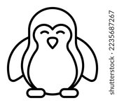 A cute and beautiful aquatic bird, vector icon of penguin