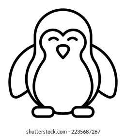A cute and beautiful aquatic bird, vector icon of penguin