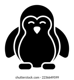 A cute and beautiful aquatic bird, vector icon of penguin
