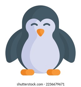 Un bonito y hermoso pájaro acuático, icono vector del pingüino