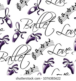 Cute and beautiful ballet seamless pattern vector