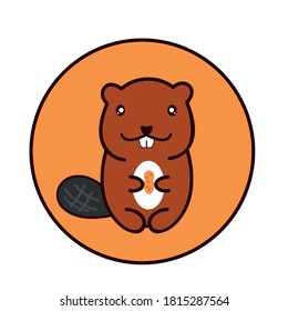 Cute and beautiful beaver logo
