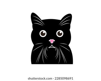 
cute and beautiful black cat eps vector illustration suitable for the design of the world of cats or wild animals with claws