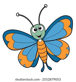 cute beautiful butterfly with flying