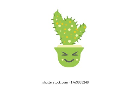 Cuidados y hermosos cactus para la decoración,Concepto de flor vectorial.