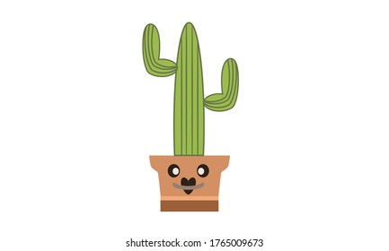Cuidados y hermosos cactus para la decoración,Concepto de flor vectorial.