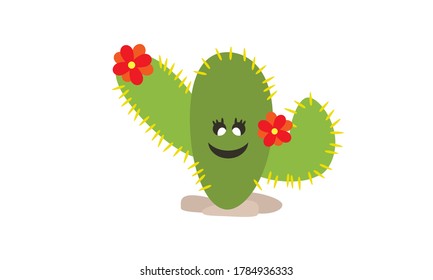 Cuidados y hermosos cactus para la decoración,Concepto de flor vectorial.