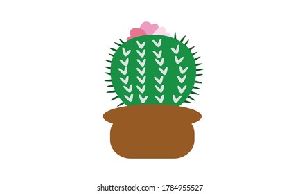 Cuidados y hermosos cactus para la decoración,Concepto de flor vectorial.