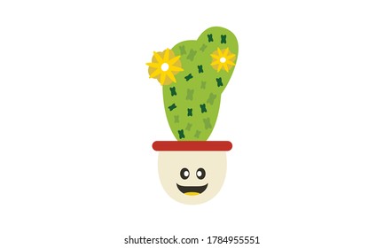 Cuidados y hermosos cactus para la decoración,Concepto de flor vectorial.