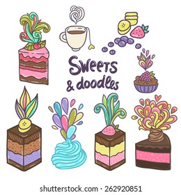 Cute beautiful cakes and doodles