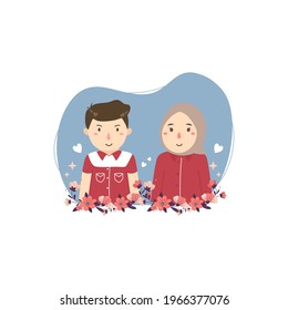 Cute Beautiful Cartoon Couple Avatar