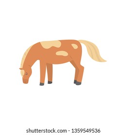 Cute beautiful cartoon horse. Graceful horse of an unusual coloring.