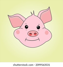 Cute and beautiful cartoon pig